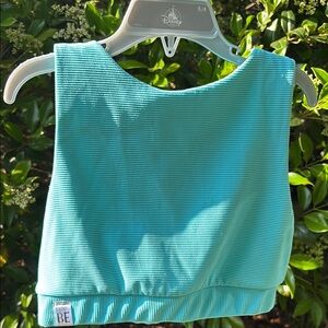 Simply Be Blue Ribbed Crop Tank Top